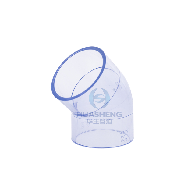 Clear-PVC 45 derajat siku pemasangan (SCH40)