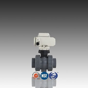 PVC Electric True Union Ball Valve DIN ASTM Standaard 1,6 MPa voor chemische industrie