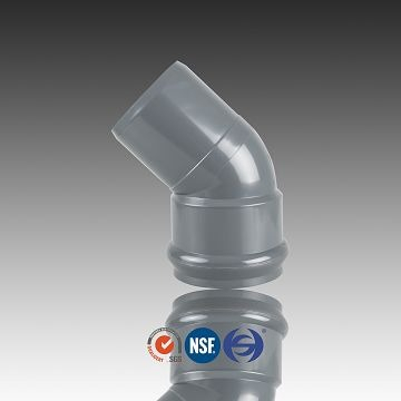 Gomito in PVC 45 gradi F/S con anello in gomma