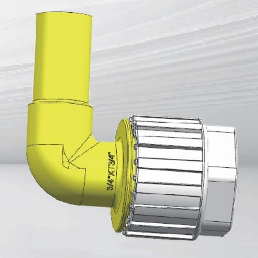 PFA 90 Dereger Spigot Elbow Slow-Insert Tipe