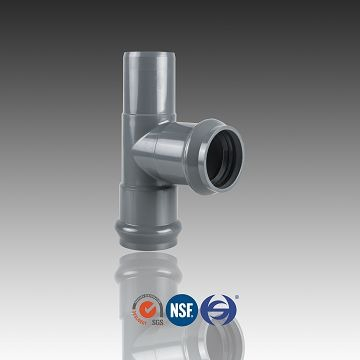  PVC Tee F/F/S,İki Lastik Halkalı ve Bir Musluklu