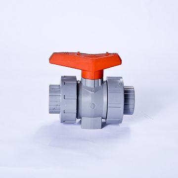 CPVC Socket True Union Ball Valve DIN ASTM Manual 1.0MPA untuk Industri Air dan Kimia