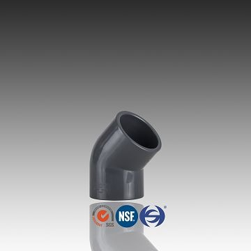  SCH 80 Łącznik PCV z kolankiem 45 stopni i klejem