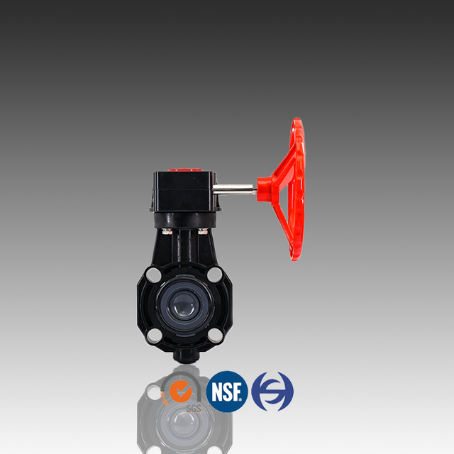 ဓာတုဗေဒလုပ်ငန်းအတွက် PVC Eccentric Geared Butterfly Valve